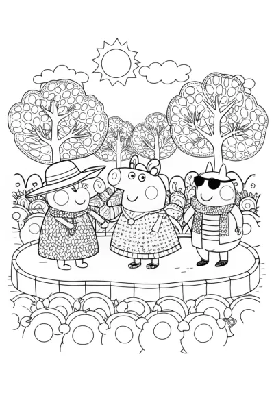 Peppa Pig’s Fashion Show Coloring Page