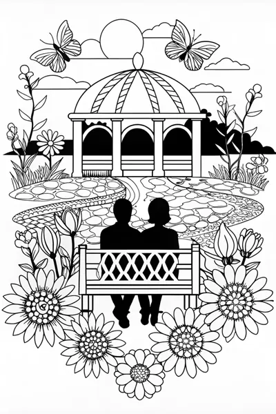 Love in the Garden Coloring Page