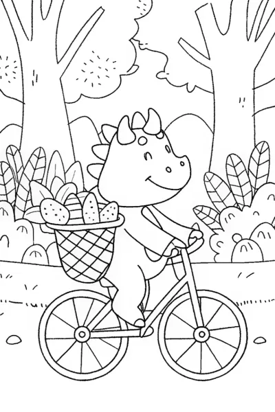 Triceratops Delivery Service Coloring Page