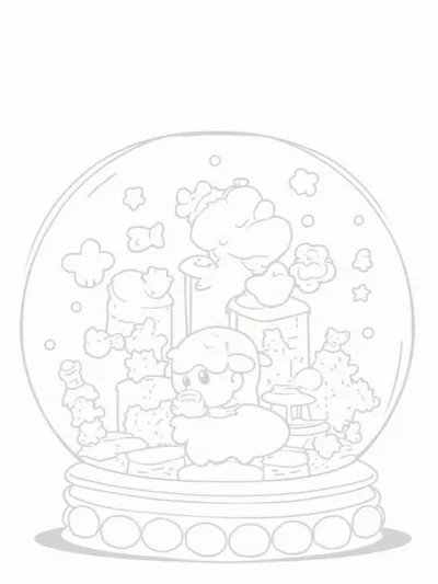 Yoshi inside a snow globe