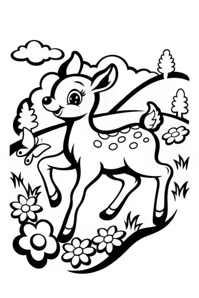 Springtime Whirlwind of Joy Coloring Page