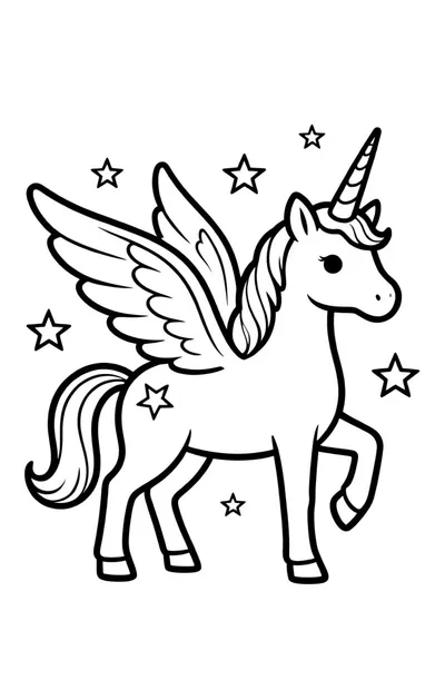 Magical Unicorn Fairy Coloring Page