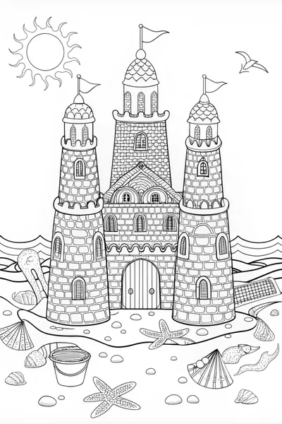 Majestic Sandcastle by the Sea