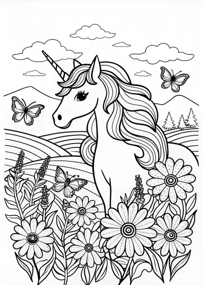 Starlight the Unicorn in Enchanted Meadow