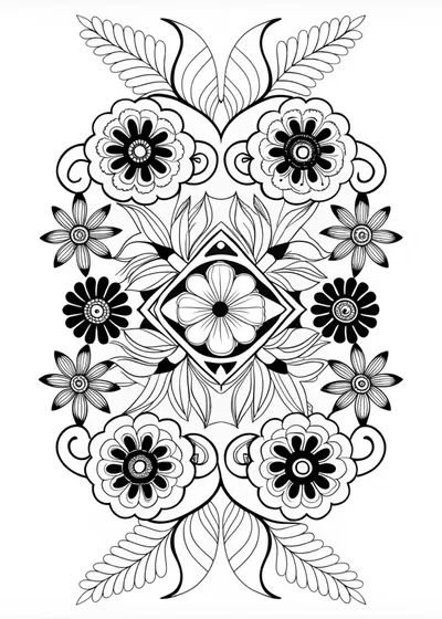 Mandala Floral Art Coloring Page