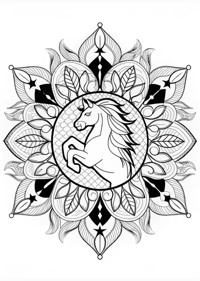 Mandala Horse Coloring Page