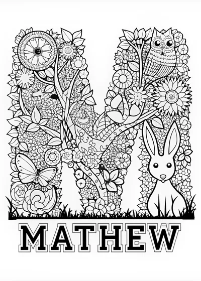 Mathew’s Animal Friends Coloring Page
