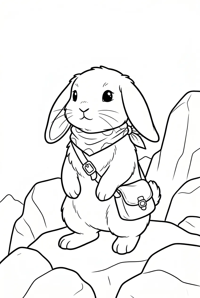 Example coloring page for the Medium close-up prompt