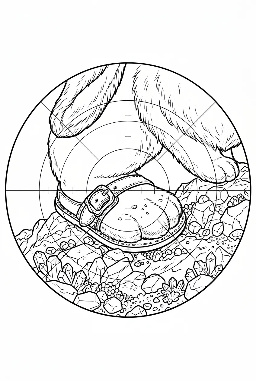Example coloring page for the Microscope POV prompt