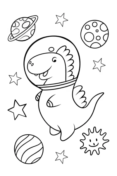 Godzilla’s cosmic journey coloring page