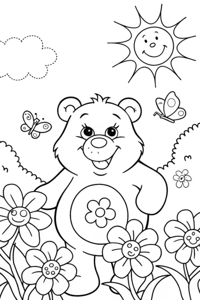 Care Bear Adventure in the Enchanted Garden Coloring Page
