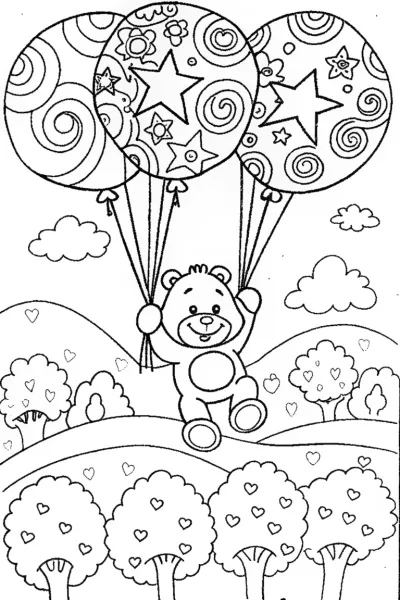 Care Bears’ Balloon Adventure Coloring Page