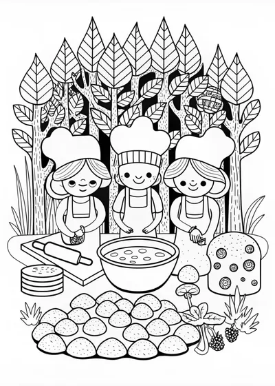 Magical Mushroom Meadow Coloring Page