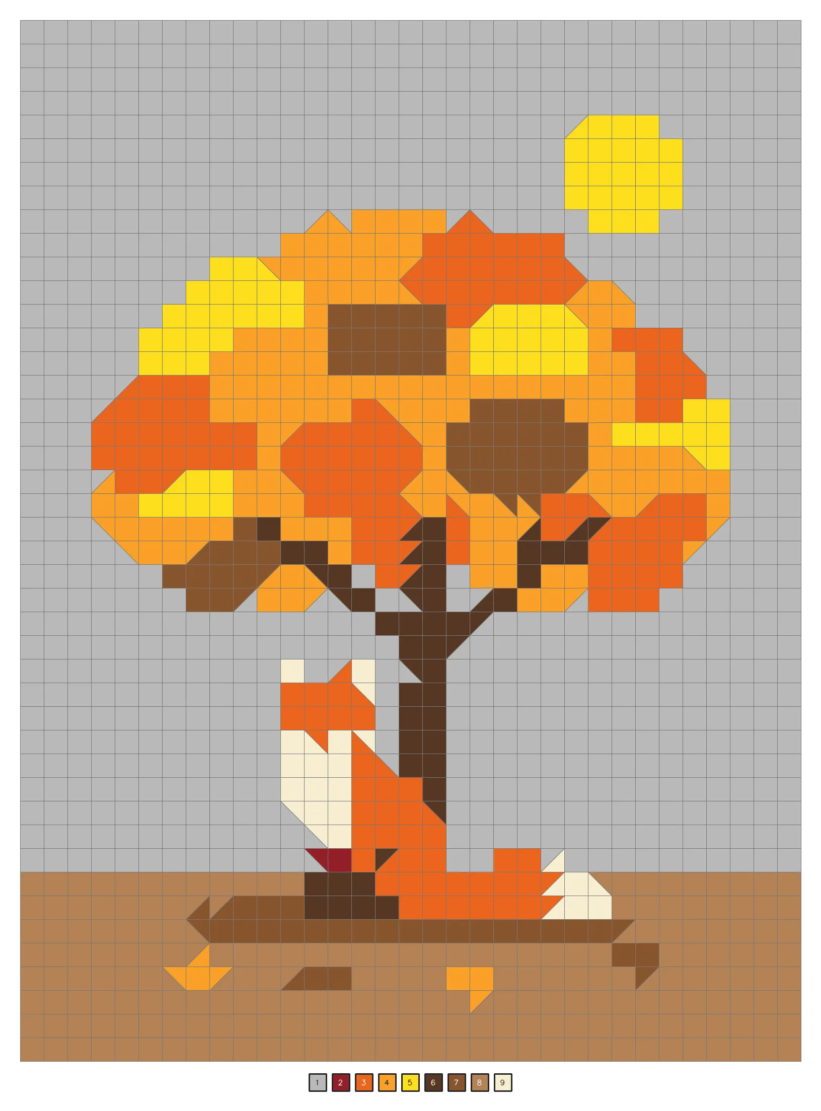 Answer key: a red fox under an autumn tree