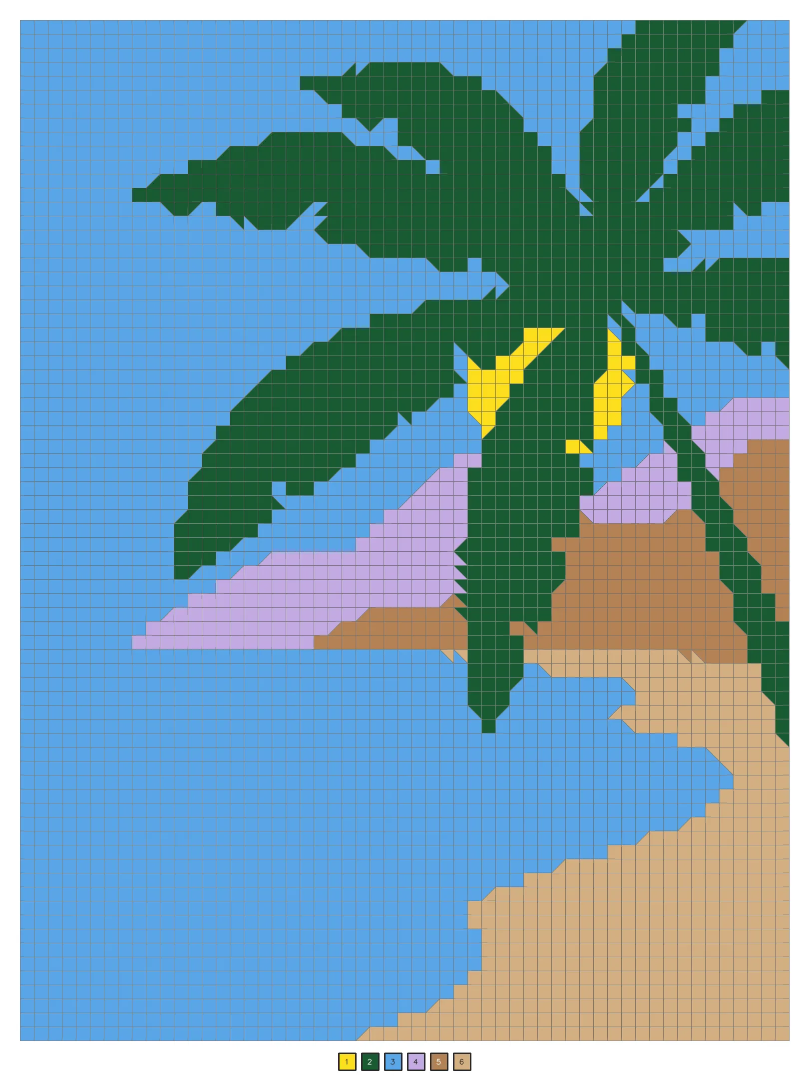 Answer key: a tropical beach with a palm tree