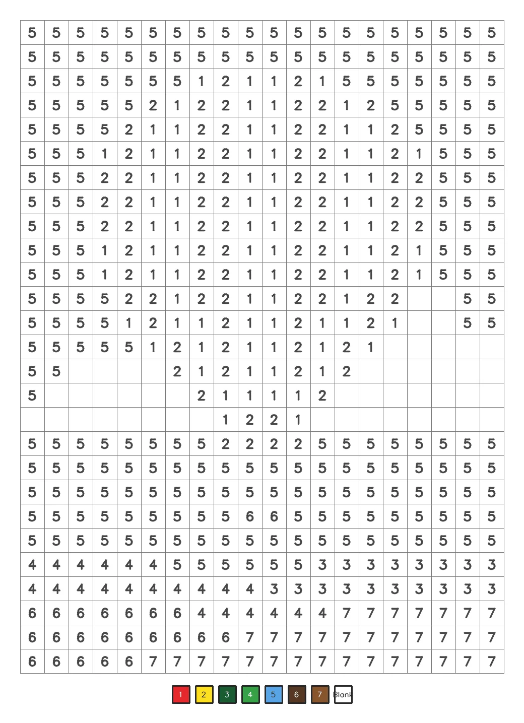 Kids mystery color by number grid hiding a hot air balloon