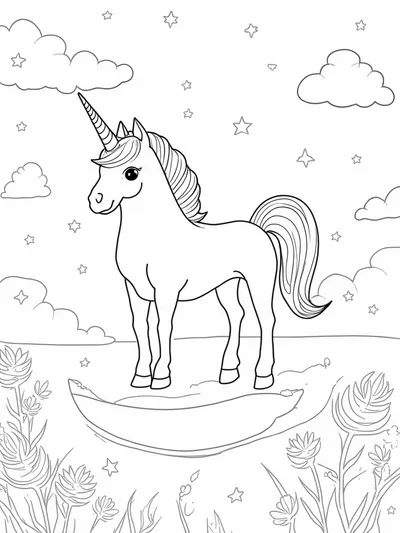 Unicorn on a dream island