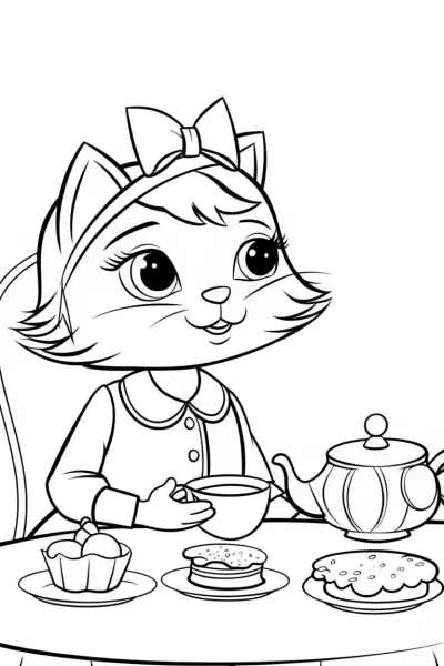 Whiskers the Cat’s tea party