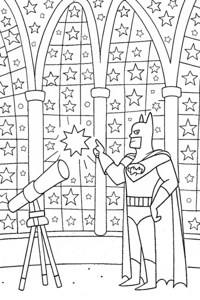 Batman and the Puzzle of the Stars Coloring Page