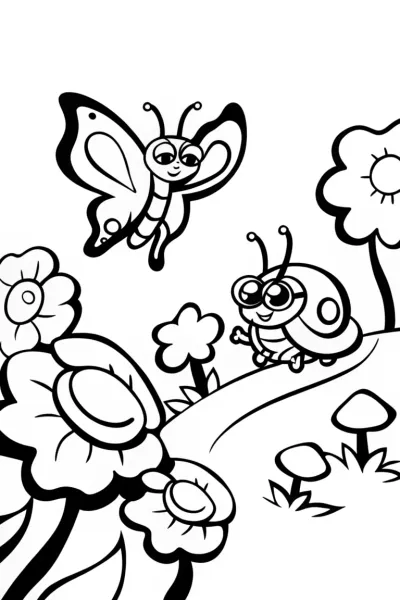 Flashy Garden Race: Butterfly and Ladybug Adventure