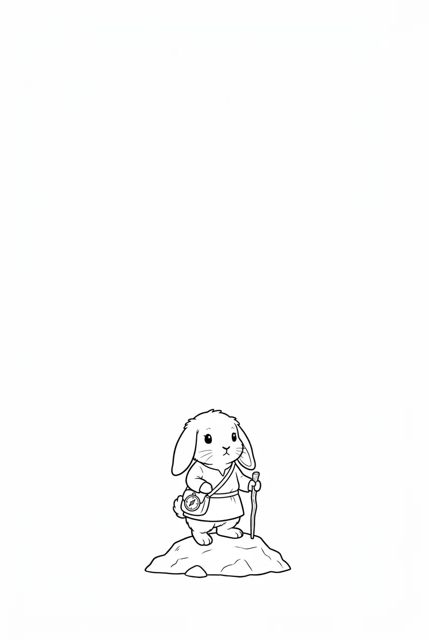 Example coloring page for the Negative space shot prompt