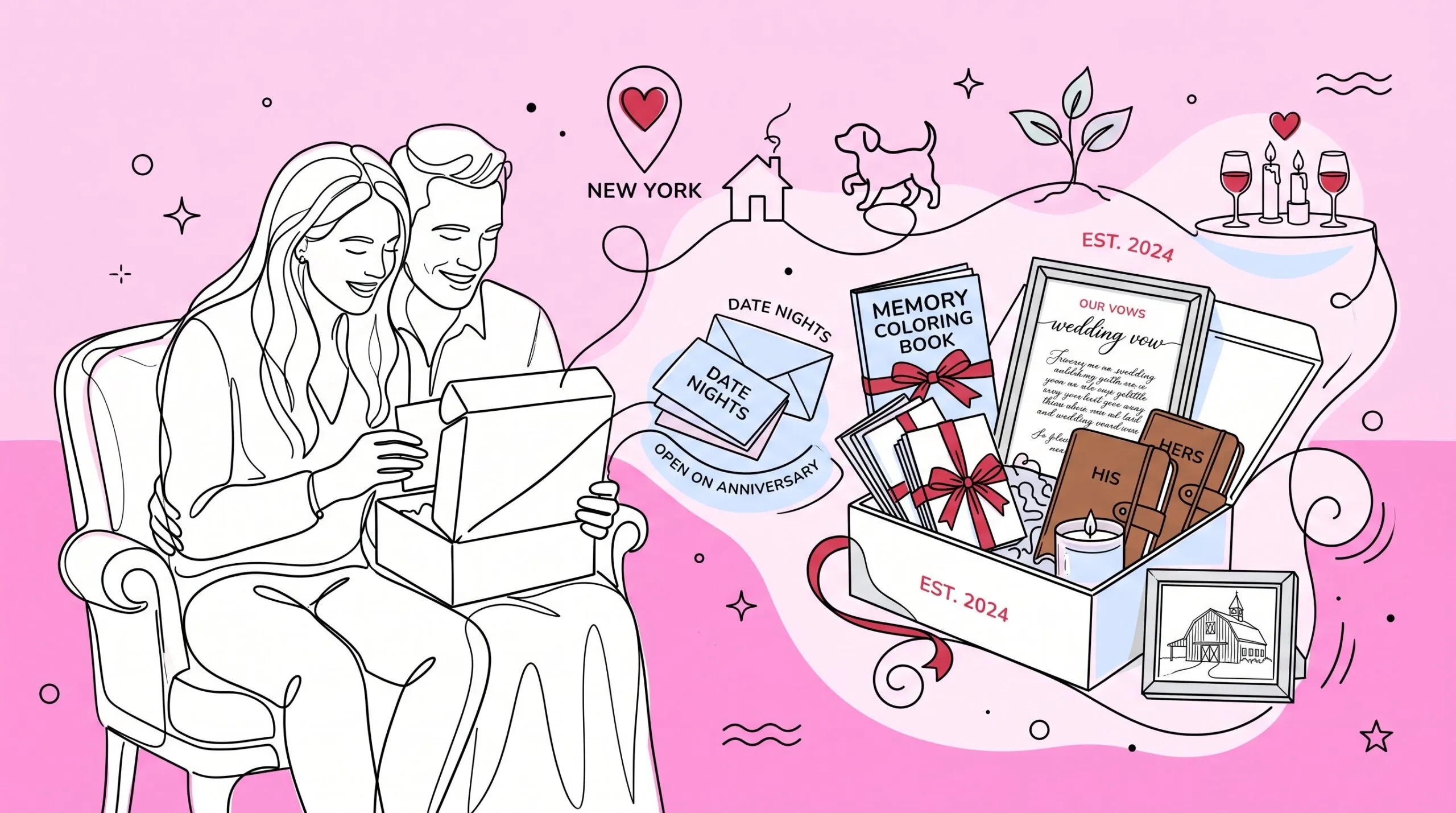 A coloring page of 6 Creative Wedding Gift Ideas Couples Will Treasure Long After the Big Day