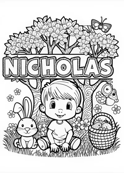 Nicholas’ Animal Friends Coloring Page
