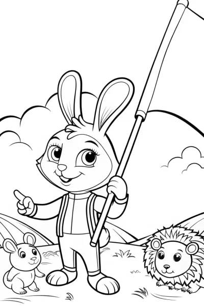 Banban’s Whimsical Garden Parade Coloring Page