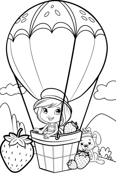 Strawberry Shortcake’s Berry Balloon Adventure Coloring Page
