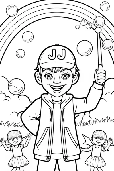 JJ’s Magical Bubble Adventure Coloring Page