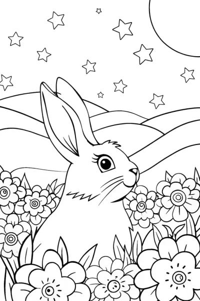 Banban’s Starry Garden Adventure Coloring Page