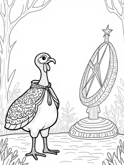 Turkey the timekeeper in the forest