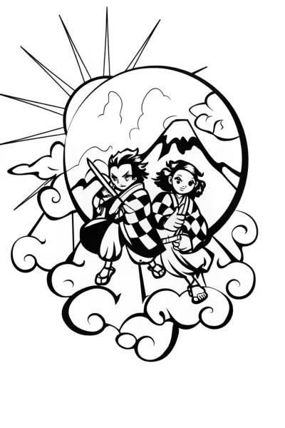 Guardians of the Dawn: Tanjiro and Nezuko Adventure