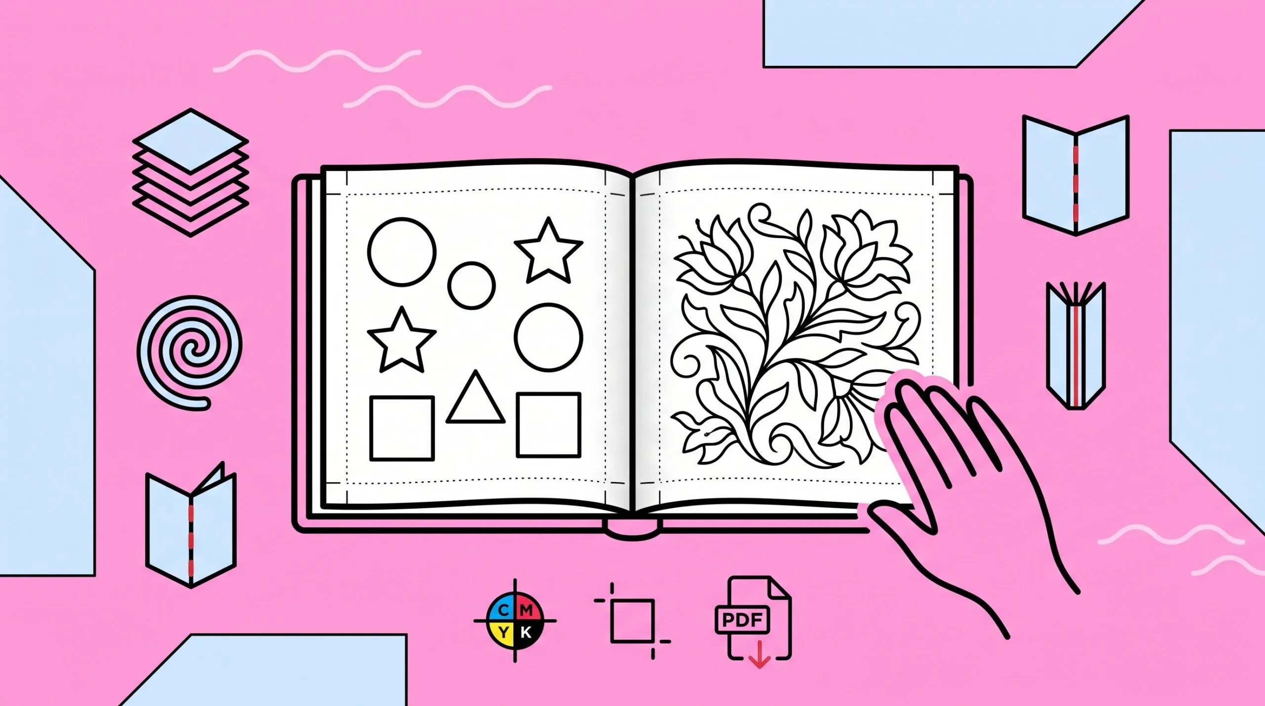 A coloring page of Custom Coloring Book Printing: How To Create, Format, And Print A Book People Will Actually Use In 2026