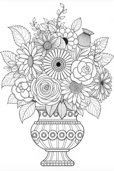 Ornate Floral Bouquet in an Intricate Vase