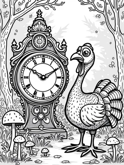 Turkey discovering a magical clock