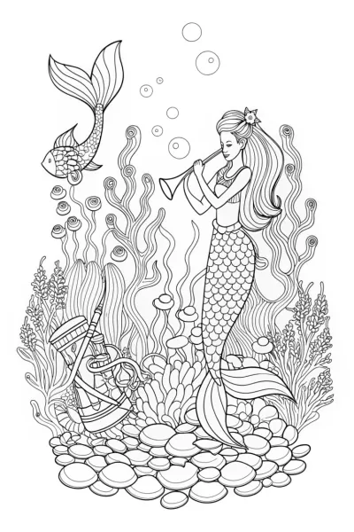 Barbie conducting an underwater orchestra