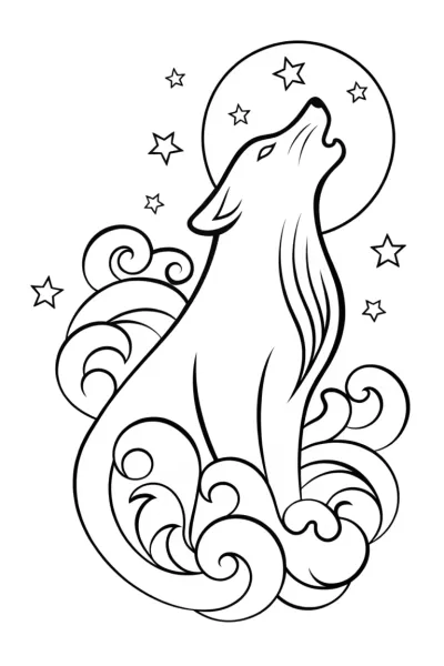 Black Panther Starry Serenade Coloring Page