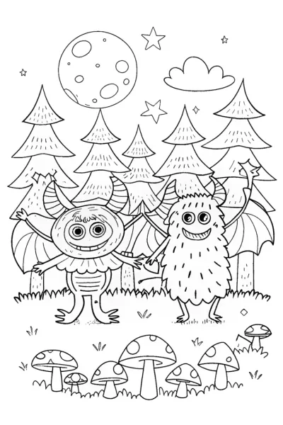The Enchanted Monster Dance Coloring Page