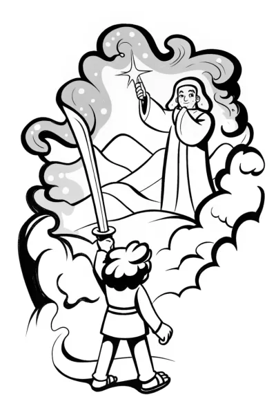 Demon Slayer’s Oath with Spirit Guardian Coloring Page