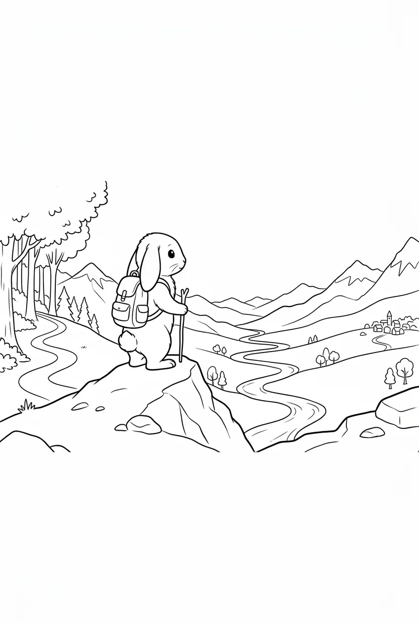 Example coloring page for the Pan shot prompt