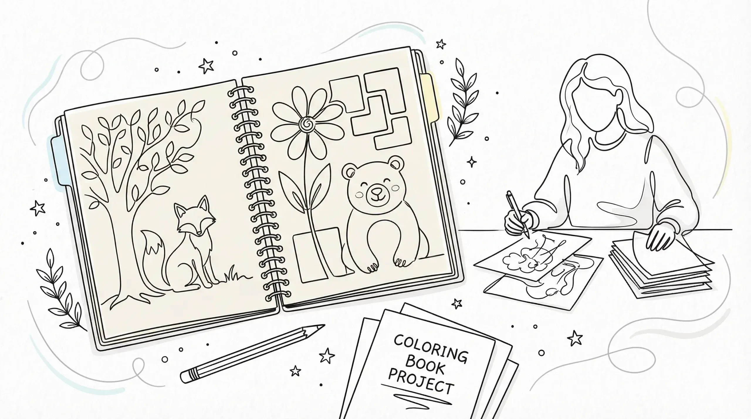 A coloring page of How To Make Your Own Coloring Book: A Step-By-Step Guide For Parents, Teachers, Creators, And Mindfulness Use