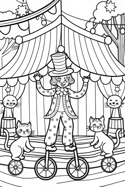 Gabby’s Cat Circus Extravaganza Coloring Page