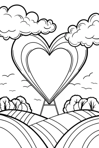 Heart-shaped harvest in the sky