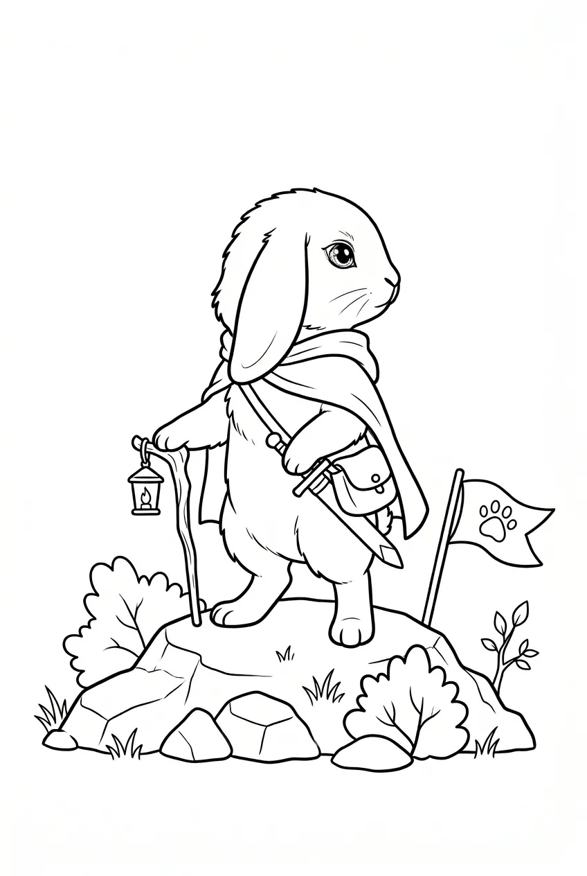 Example coloring page for the Profile angle prompt