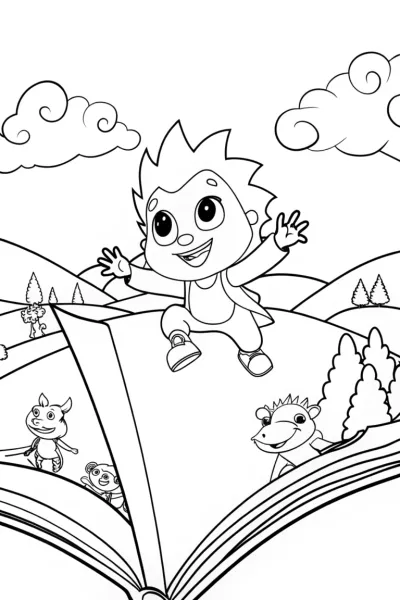 Sonic’s Magical Book Adventure Coloring Page