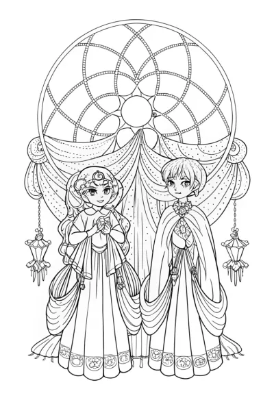 Anime dream weavers crafting tapestries