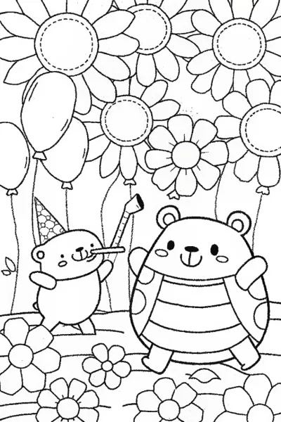 Squishmallow garden celebration coloring page