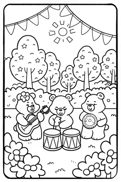 Care Bears Harmony Music Festival Coloring Page