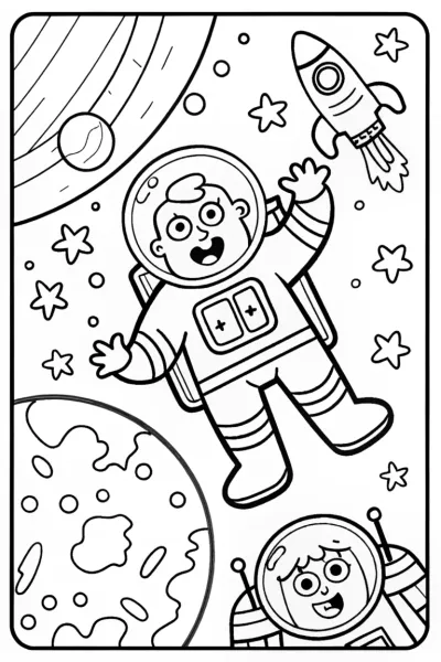 Blippi’s Space Adventure Coloring Page